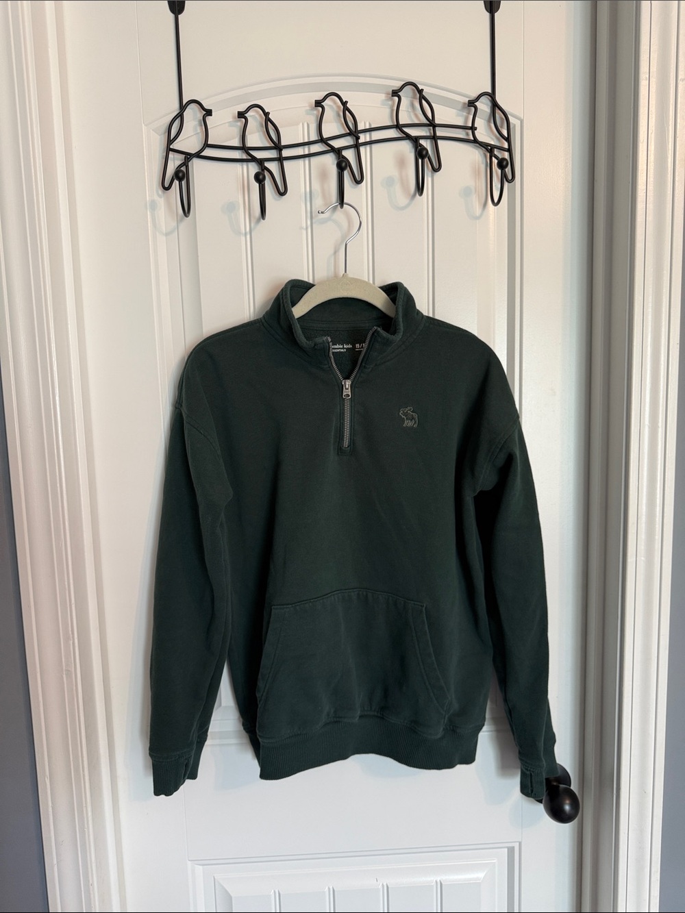 abercrombie kids Dark Green Quarter-Zip Pullover Sweatshirt